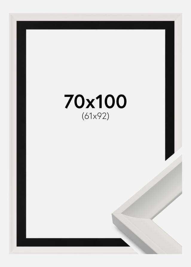 Ram med passepartou Frame Öjaren White 70x100 cm - Picture Mount Black 62x93 cm