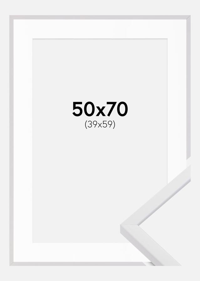 Ram med passepartou Frame E-Line White 50x70 cm - Picture Mount White 40x60 cm