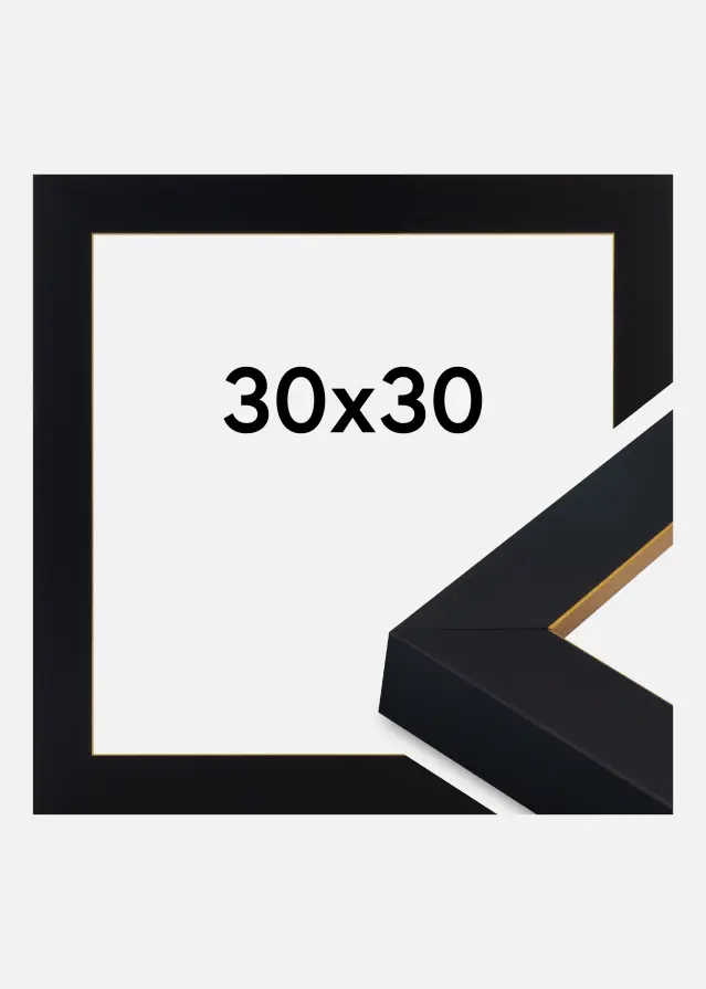 Jämtlands Ramfabrik Frame Sussex Acrylic Glass Black/Gold 30x30 cm