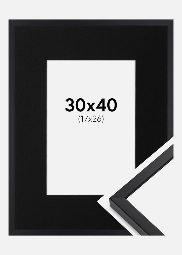 Ram med passepartou Frame E-Line Black 30x40 cm - Picture Mount Black 18x27 cm