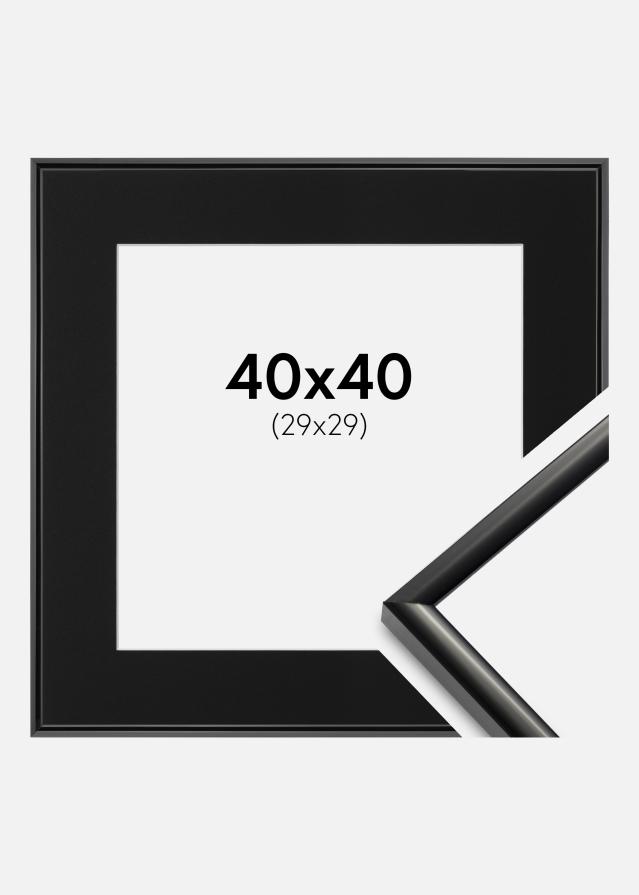 Ram med passepartou Frame New Lifestyle Black 40x40 cm - Picture Mount Black 30x30 cm