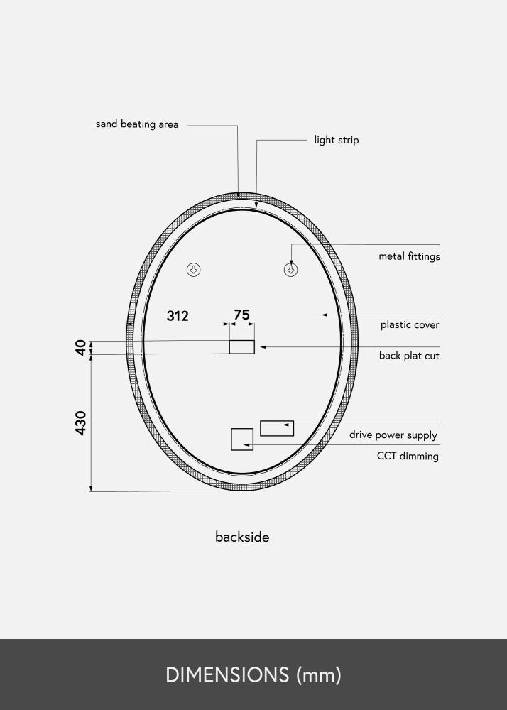 KAILA KAILA Mirror Oval LED 70x90 cm