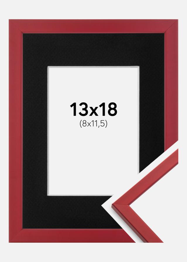 Ram med passepartou Frame Edsbyn Red 13x18 cm - Picture Mount Black 9x12 cm