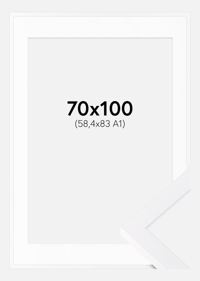 Ram med passepartou Frame Selection White 70x100 cm - Picture Mount White 59.4x84 cm (A1)