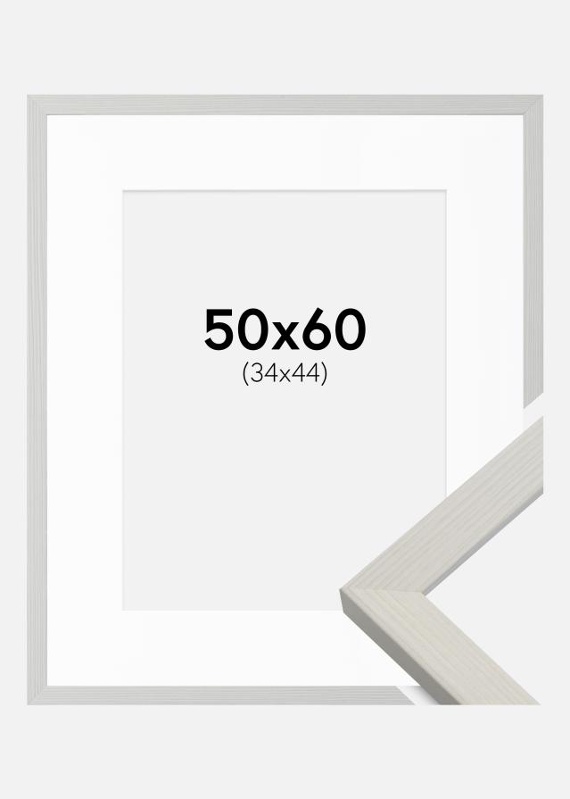 Ram med passepartou Frame Fiorito White 50x60 cm - Picture Mount White 35x45 cm