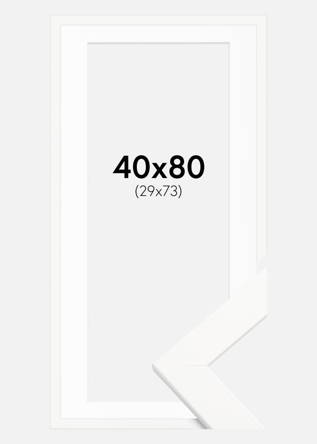 Ram med passepartou Frame Trendline White 40x80 cm - Picture Mount White 30x74 cm