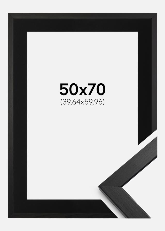Ram med passepartou Frame Stilren Black 50x70 cm - Picture Mount Black 16x24 inches