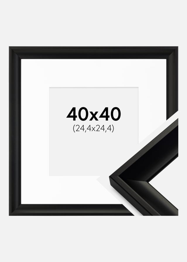 Ram med passepartou Frame Öjaren Black 40x40 cm - Picture Mount White 10x10 inches