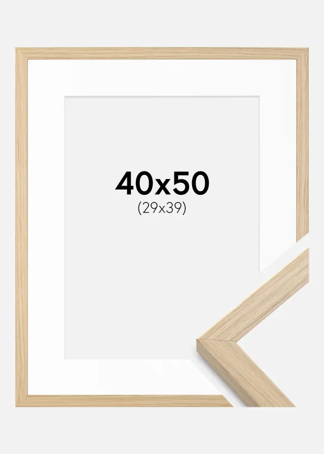 Ram med passepartou Frame Grimsåker Oak 40x50 cm - Picture Mount White 30x40 cm