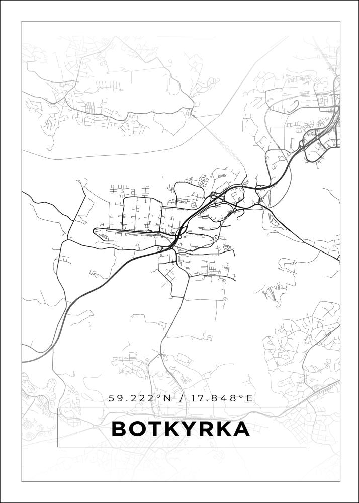 Bildverkstad Map - Botkyrka - White Poster