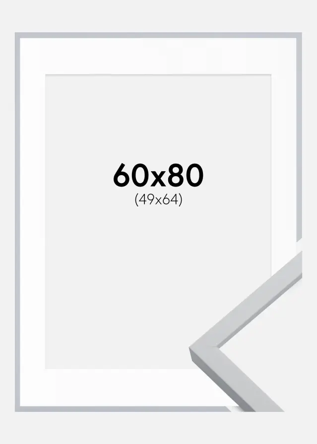 Ram med passepartou Frame Oslo White 60x80 cm - Picture Mount White 50x65 cm