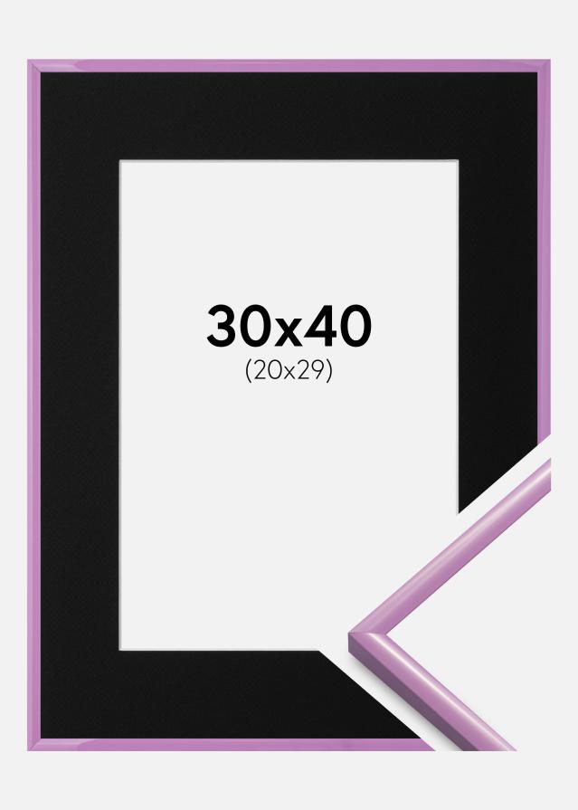 Ram med passepartou Frame New Lifestyle Light Purple 30x40 cm - Picture Mount Black 21x30 cm