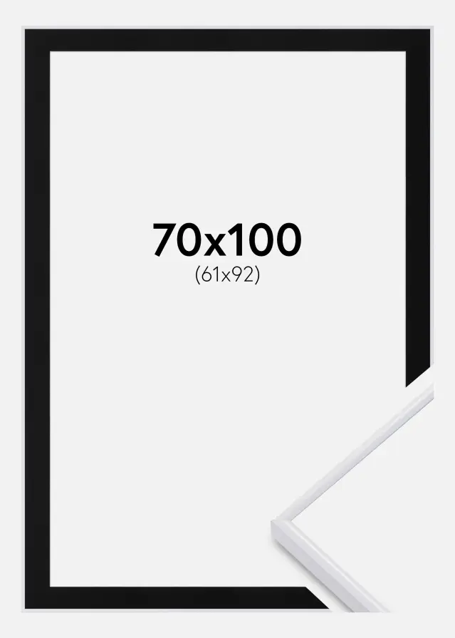 Ram med passepartou Frame Visby Black 70x100 cm - Picture Mount Black 62x93 cm