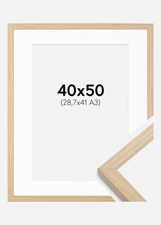 Ram med passepartou Frame Grimsåker Oak 40x50 cm - Picture Mount White 29,7x42 cm (A3)