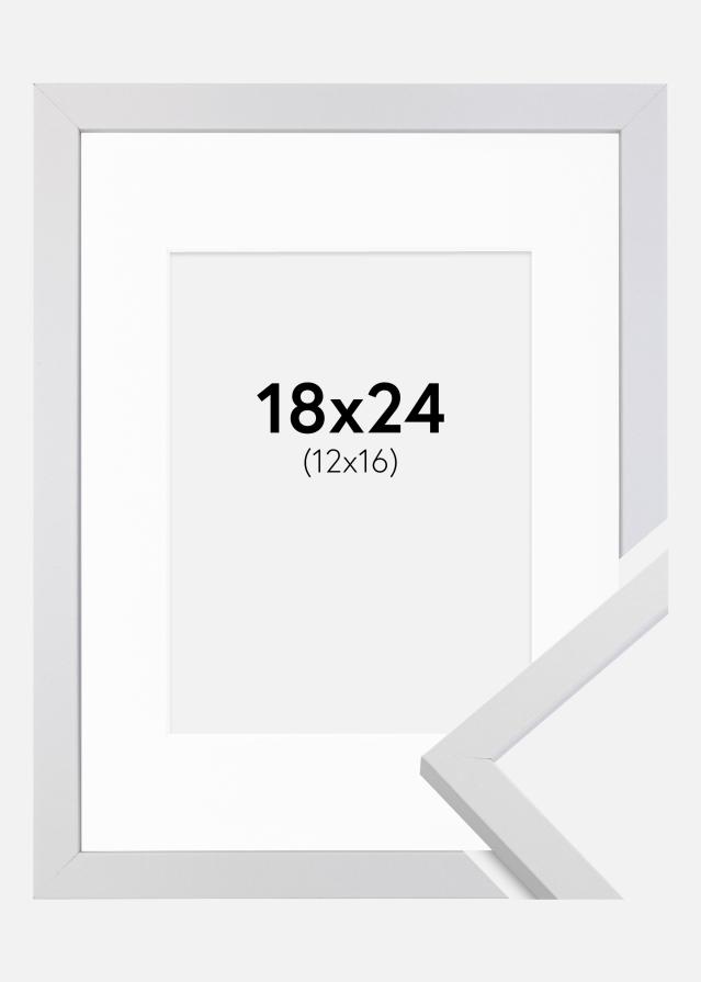 Ram med passepartou Frame Trendy White 18x24 cm - Picture Mount White 13x17 cm