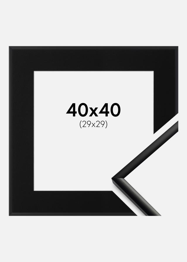 Ram med passepartou Frame New Lifestyle Matt Black 40x40 cm - Picture Mount Black 30x30 cm