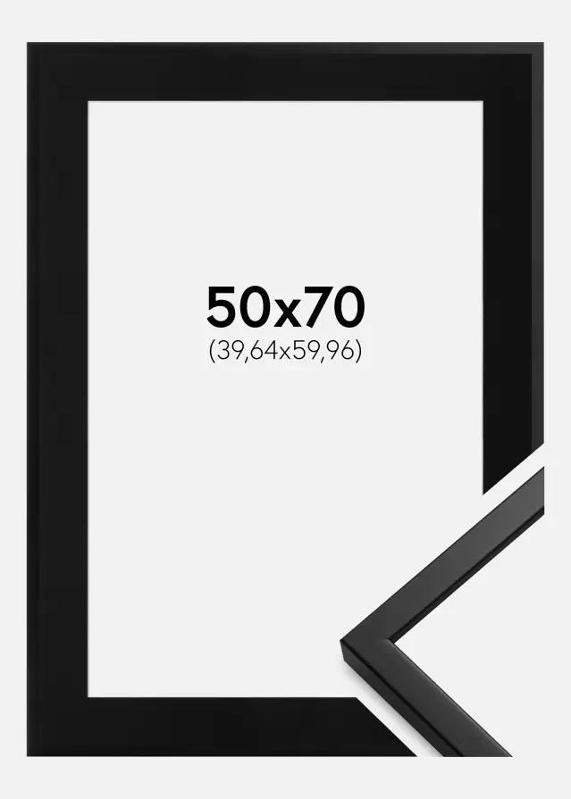 Ram med passepartou Frame Oslo Black 50x70 cm - Picture Mount Black 16x24 inches