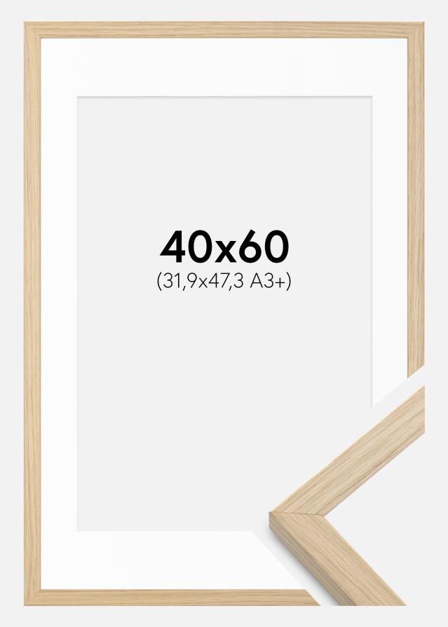 Ram med passepartou Frame Grimsåker Oak 40x60 cm - Picture Mount White 32,9x48,3 cm (A3+)