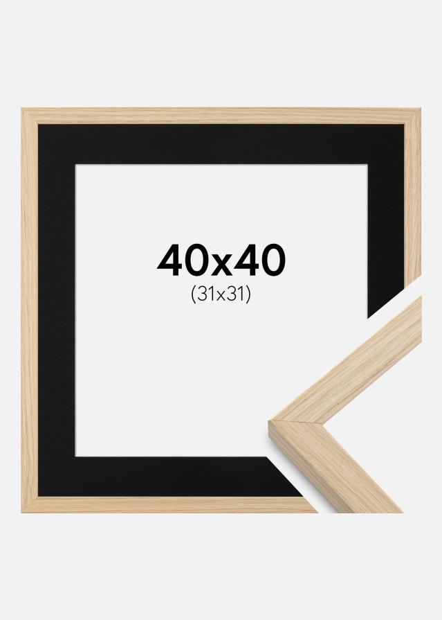 Ram med passepartou Frame Grimsåker Oak 40x40 cm - Picture Mount Black 32x32 cm