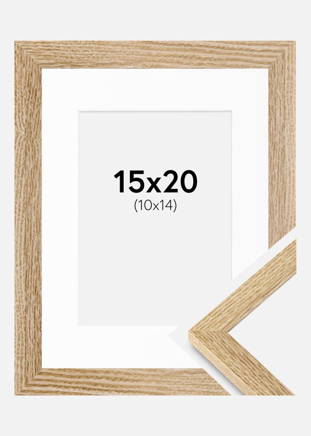 Ram med passepartou Frame Selection Oak 15x20 cm - Picture Mount White 11x15 cm