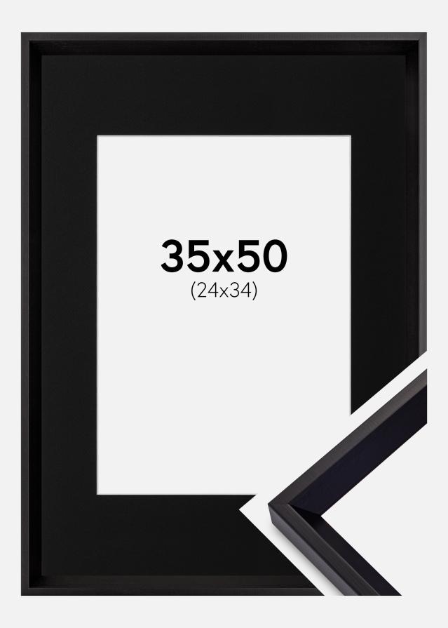 Ram med passepartou Frame Globe Black 35x50 cm - Picture Mount Black 25x35 cm