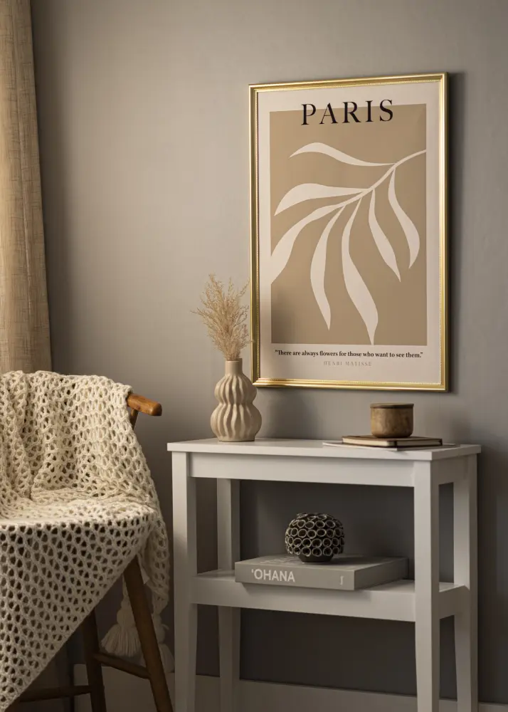 Ram med passepartou Frame Gala Gold 40x60 cm - Picture Mount White 32.9x48.3 cm (A3+)