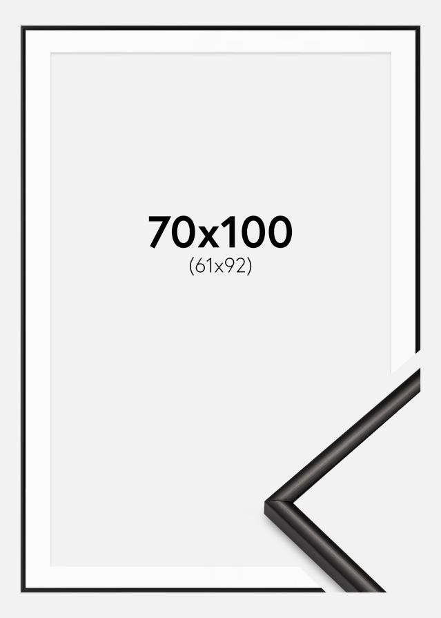 Ram med passepartou Frame Scandi Matt Black 70x100 cm - Picture Mount White 62x93 cm