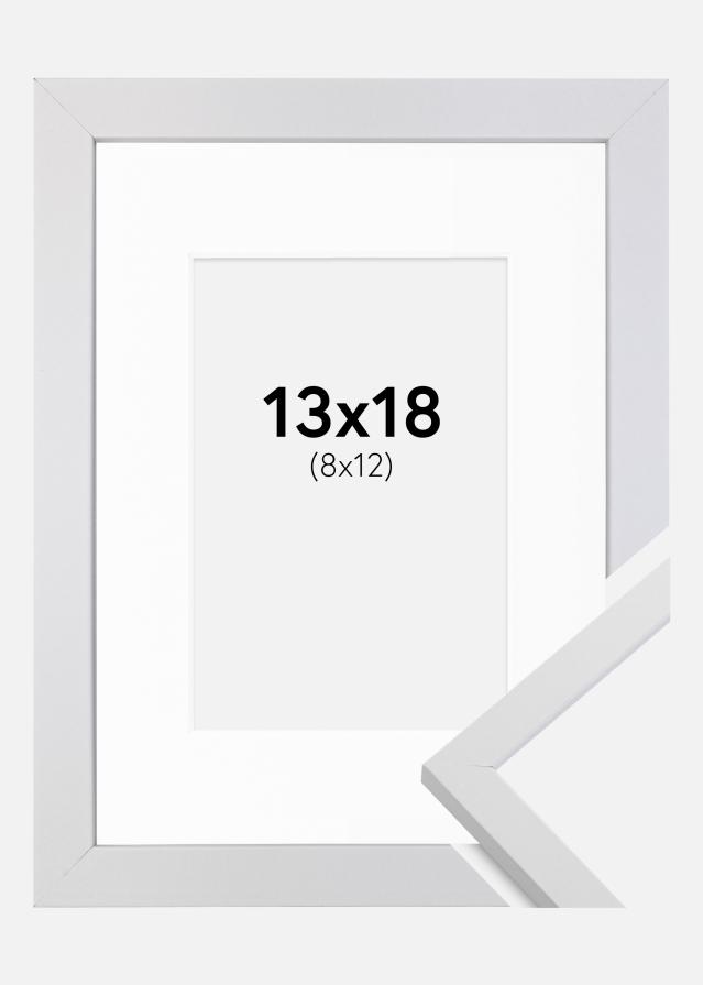 Ram med passepartou Frame Trendy White 13x18 cm - Picture Mount White 9x13 cm