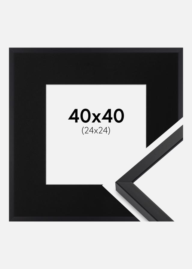 Ram med passepartou Frame E-Line Black 40x40 cm - Picture Mount Black 25x25 cm