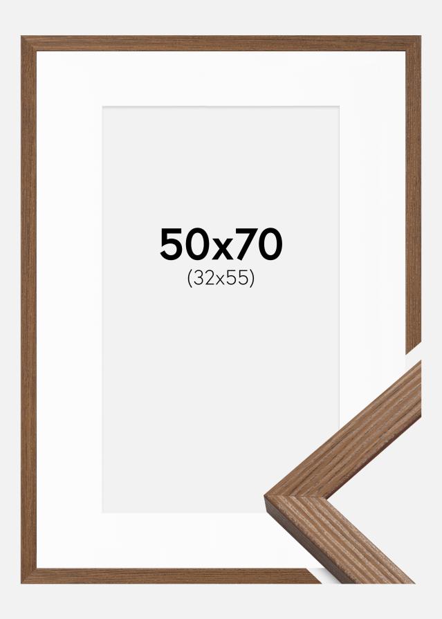Ram med passepartou Frame Fiorito Dark Oak 50x70 cm - Picture Mount White 33x56 cm