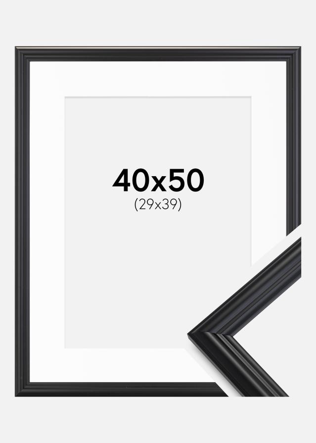 Ram med passepartou Frame Siljan Black 40x50 cm - Picture Mount White 30x40 cm