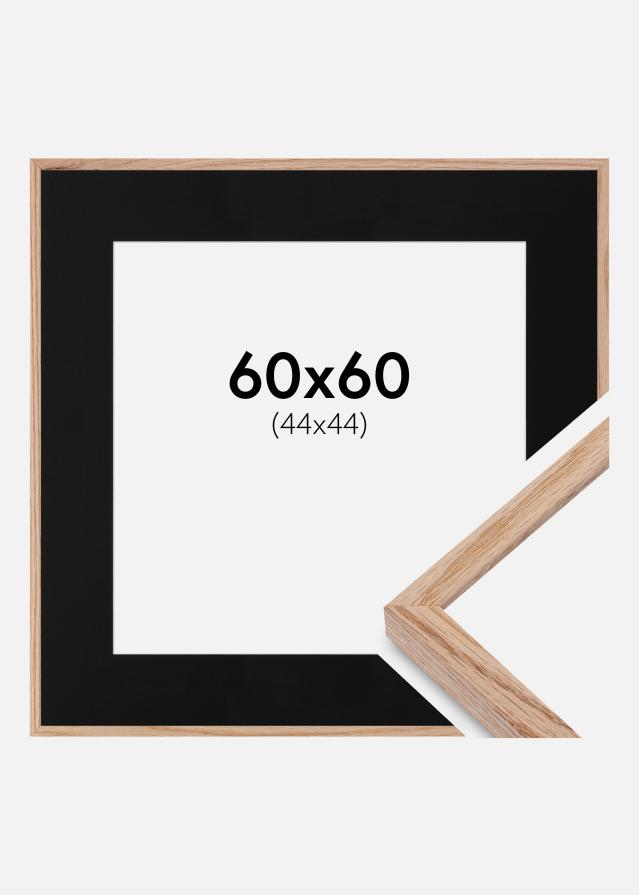 Ram med passepartou Frame E-Line Oak 60x60 cm - Picture Mount Black 45x45 cm