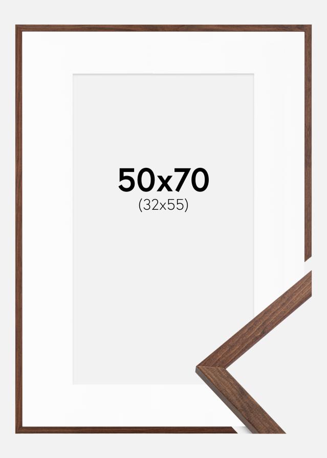 Ram med passepartou Frame Galant Walnut 50x70 cm - Picture Mount White 33x56 cm