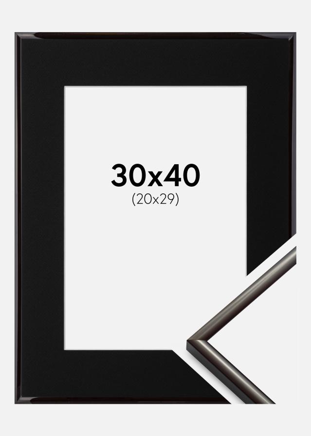 Ram med passepartou Frame New Lifestyle Espresso Brown 30x40 cm - Picture Mount Black 21x30 cm