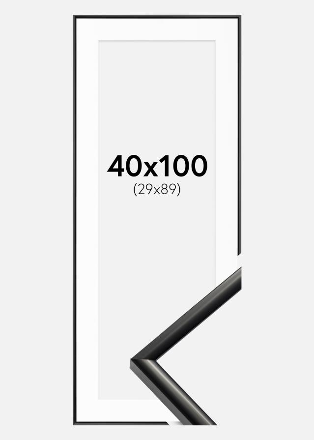 Ram med passepartou Frame New Lifestyle Black 40x100 cm - Picture Mount White 30x90 cm