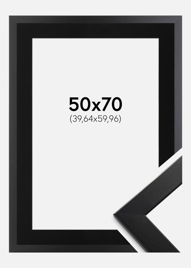 Ram med passepartou Frame Trendline Black 50x70 cm - Picture Mount Black 16x24 inches