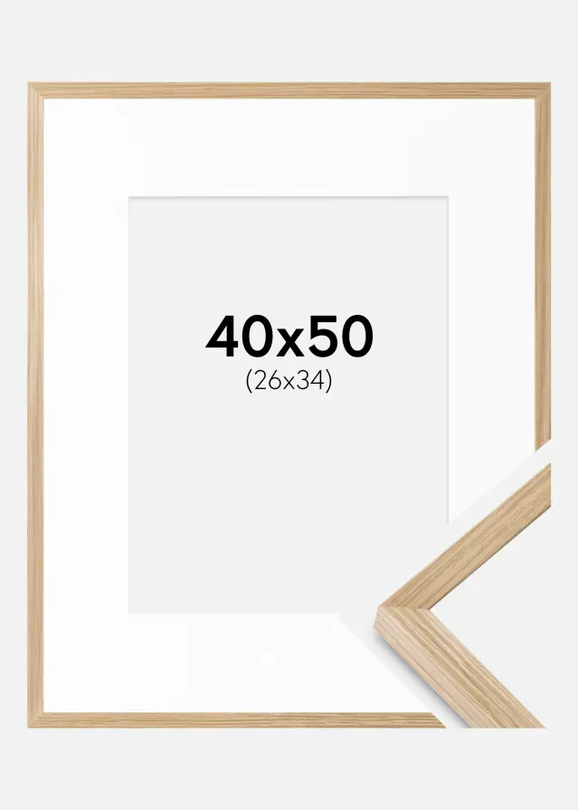 Ram med passepartou Frame Soul Oak Veneer 40x50 cm - Picture Mount White 27x35 cm