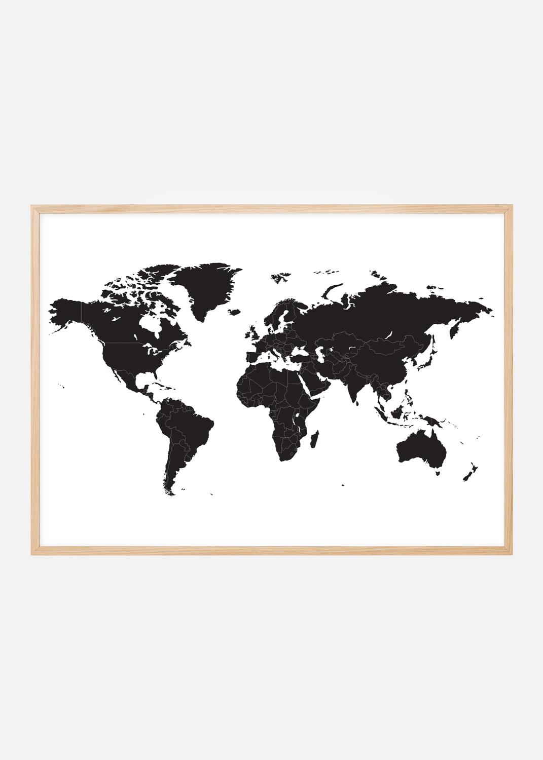 Product Image for World map - Black Poster (70x100 cm)