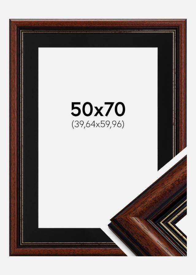 Ram med passepartou Frame Old Retro 50x70 cm - Picture Mount Black 16x24 inches