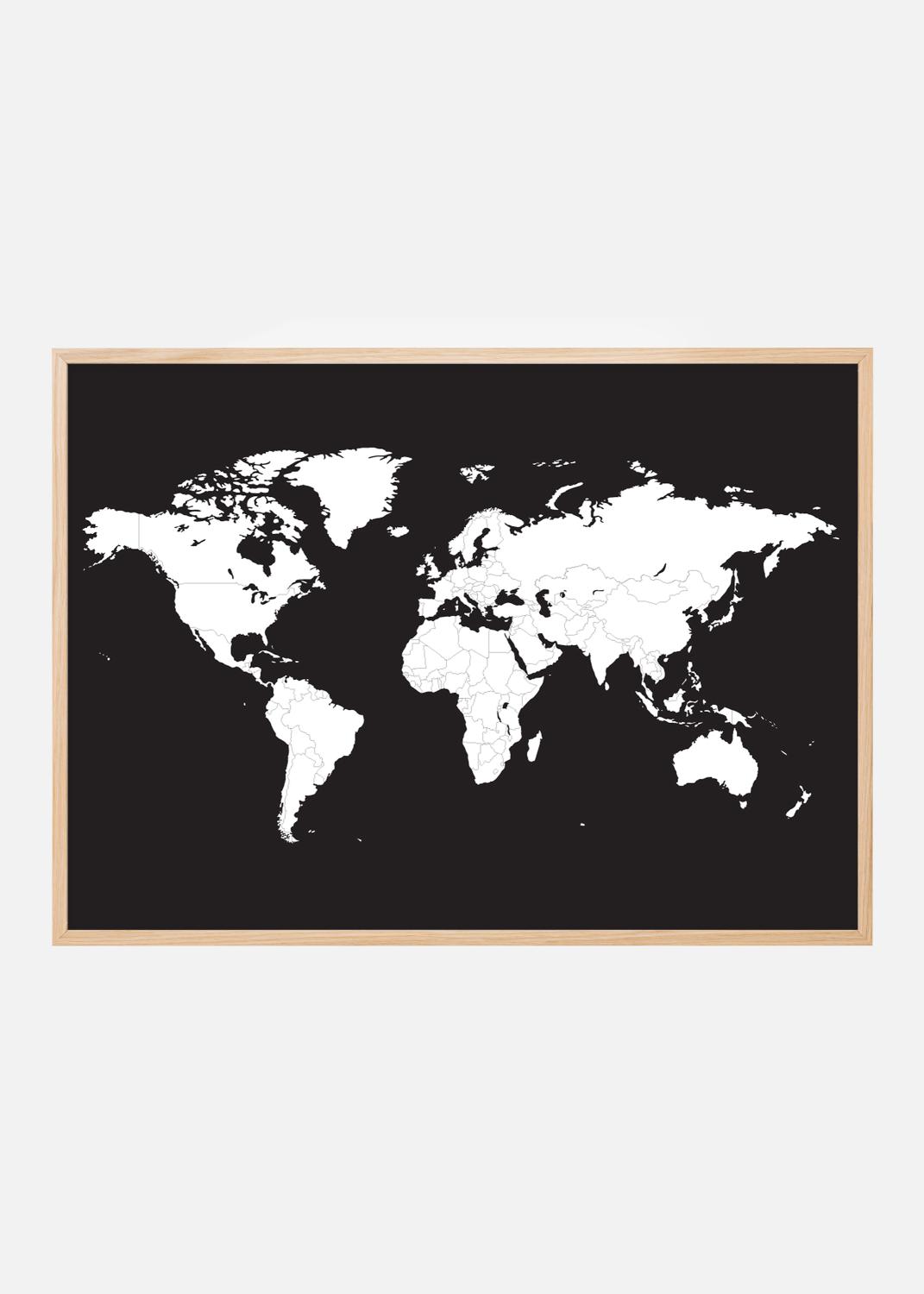 Product Image for World map White Poster (30x40 cm)