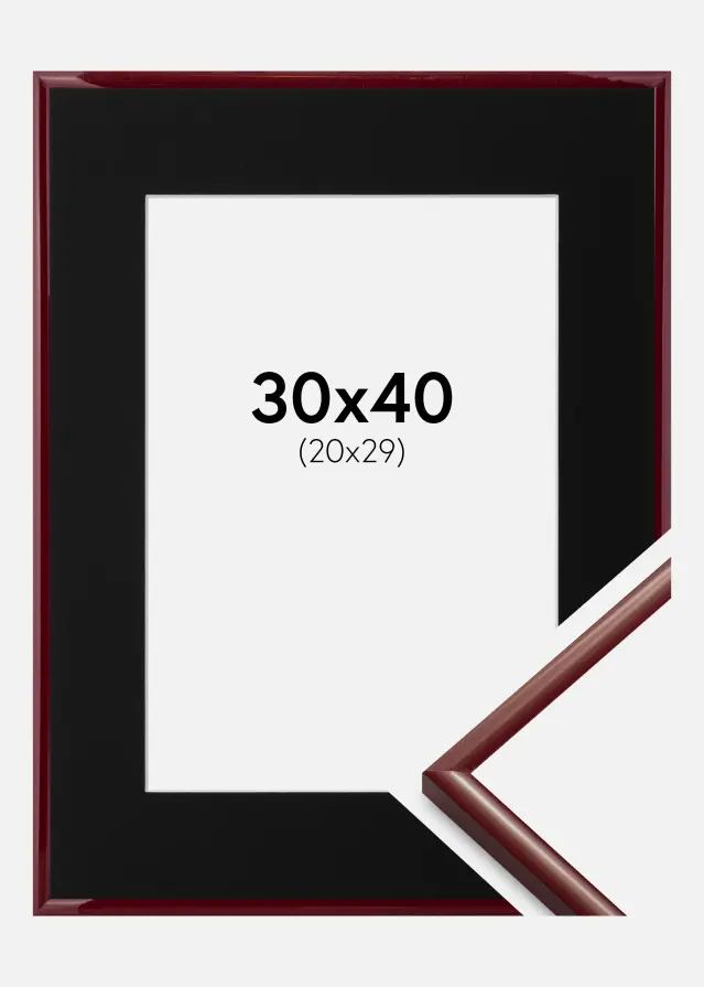 Ram med passepartou Frame New Lifestyle Dark Red 30x40 cm - Picture Mount Black 21x30 cm