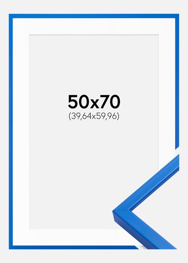 Ram med passepartou Frame E-Line Blue 50x70 cm - Picture Mount White 16x24 inches
