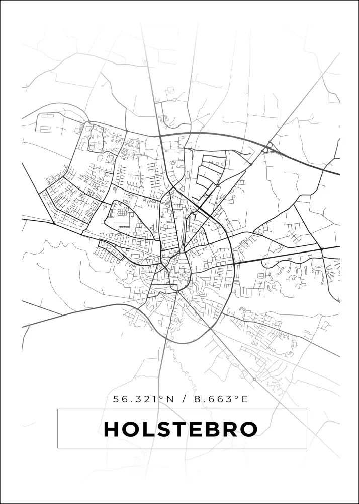 Bildverkstad Map - Holstebro - White Poster