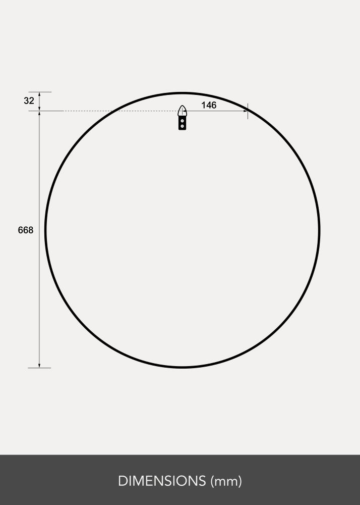 BGA Mirror Reflection White 70 cm Ø