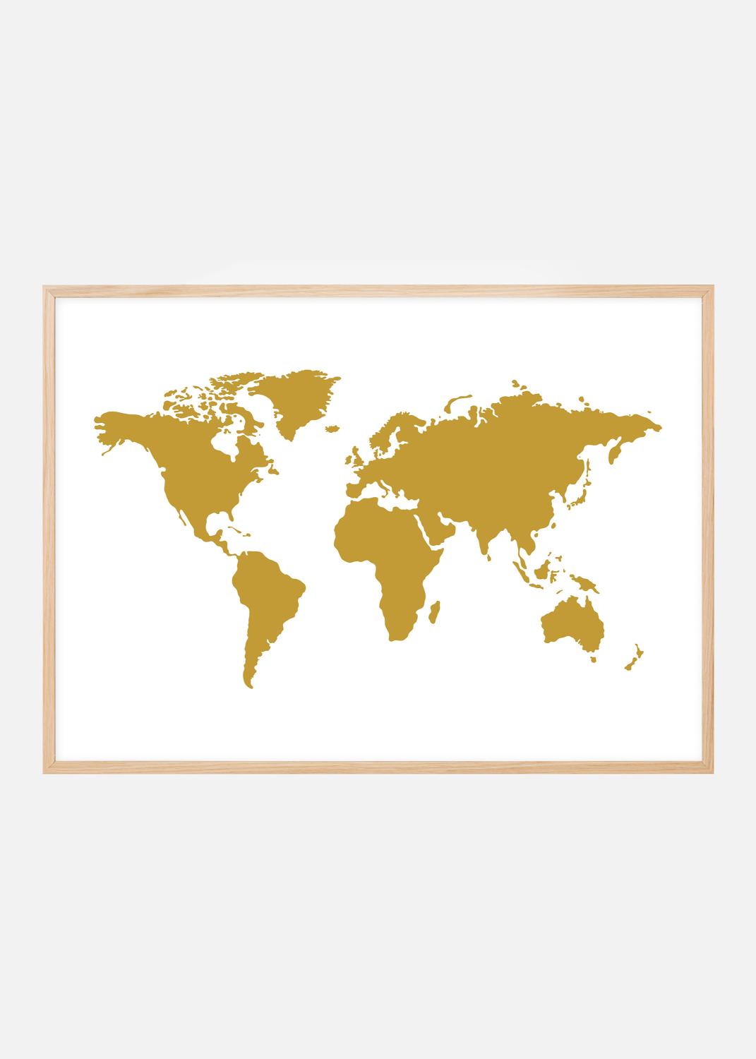 Product Image for World map Gold Poster (30x40 cm)
