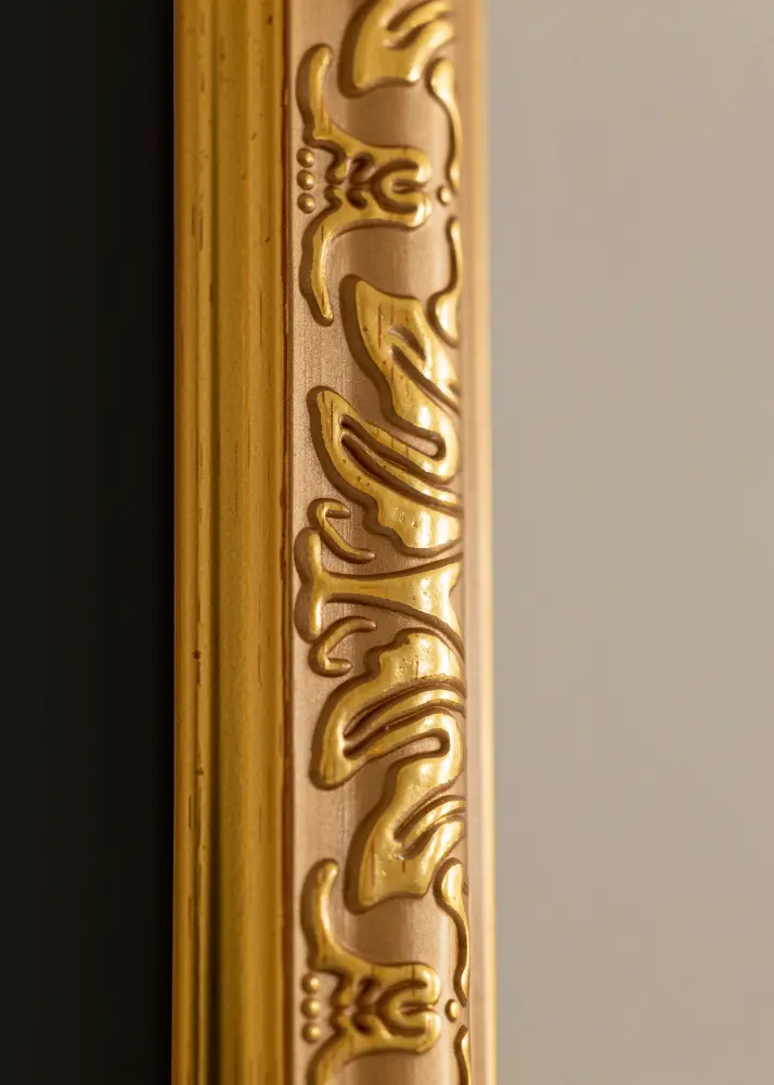 Ram med passepartou Frame Nostalgia Gold 40x100 cm - Picture Mount Black 30x91 cm