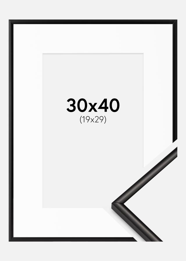 Ram med passepartou Frame Scandi Matt Black 30x40 cm - Picture Mount White 20x30 cm