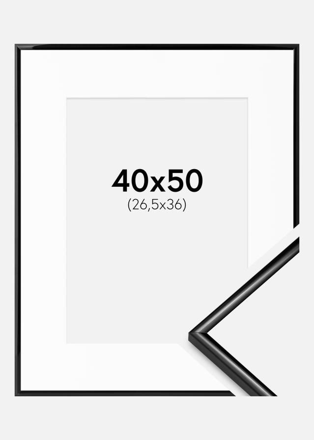 Ram med passepartou Frame Scandi Black 40x50 cm - Picture Mount White 27.5x37 cm