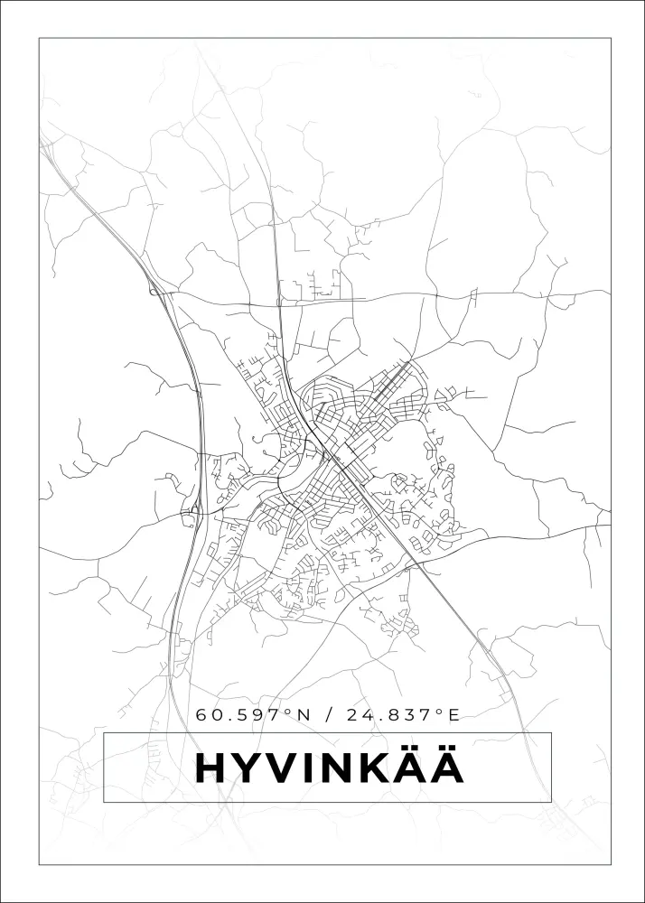 Bildverkstad Map - Hyvinkää - White Poster