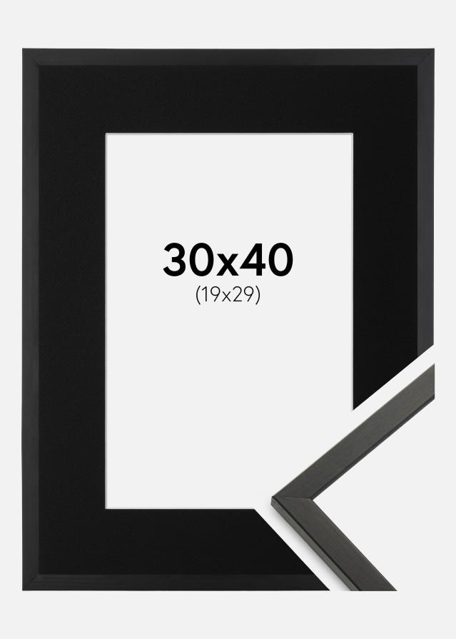 Ram med passepartou Frame Galant Black 30x40 cm - Picture Mount Black 20x30 cm